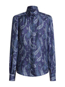 Camicia Donna fantasia Paisley Blu