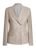 Blazer Donna doppiopetto Beige Principe di Galles