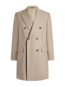 Cappotto Uomo Doppiopetto Beige Spigato